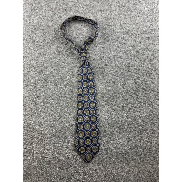 Valentino Other - Vintage Valentino Cravatte Neck Tie Men Blue Silk Geometric Medallion Italy Made